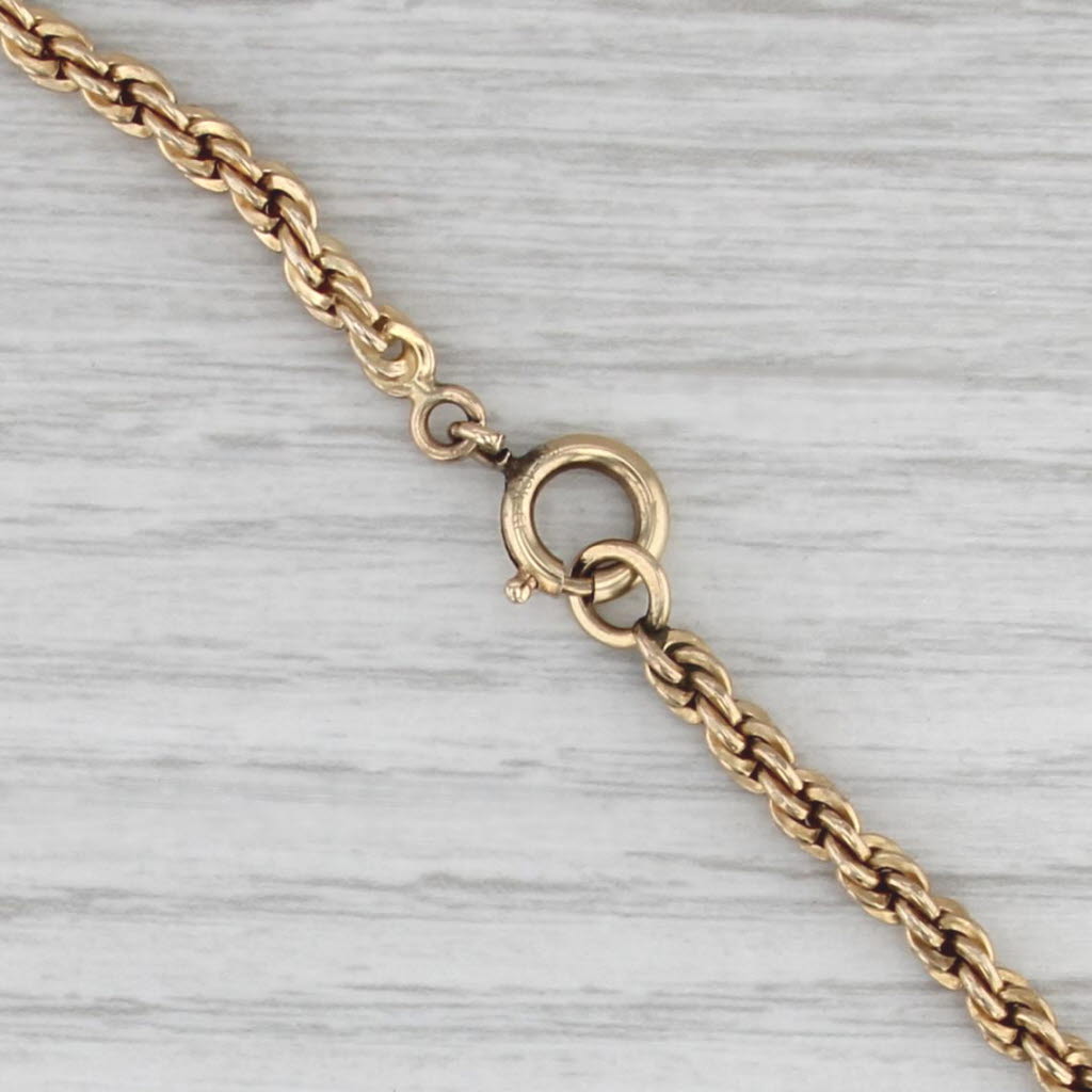 Vintage Rope Chain Fringe Larait Necklace 1/20 12k Gold Filled 17"
