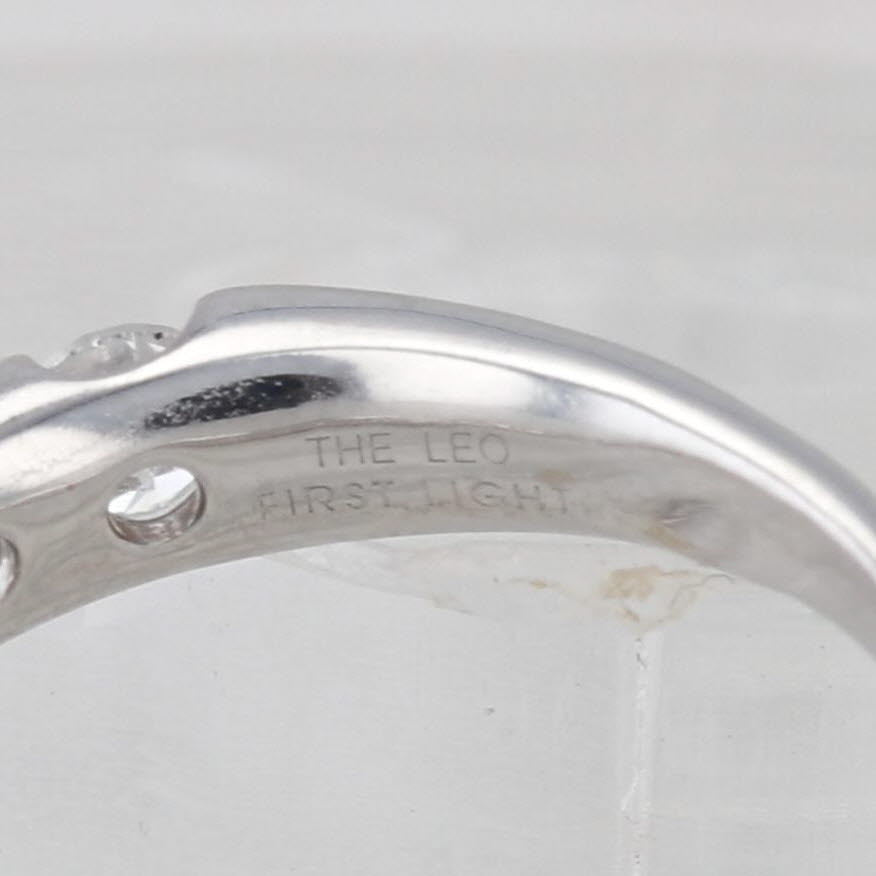 Leo First Light 1.45ctw Diamond Wedding Band Box GSI Sz 7.5 14k White Gold Ring