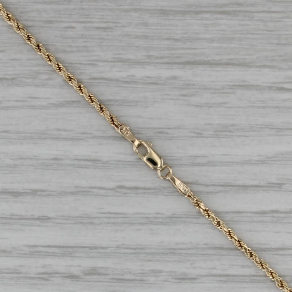 21" 1.8mm Rope Chain Necklace 10k Yellow Gold