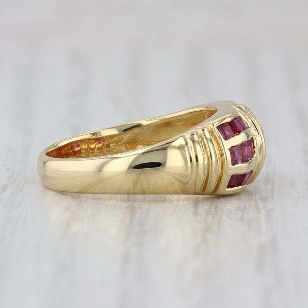 0.99ctw Ruby Diamond Ring 18k Yellow Gold Size 6.5