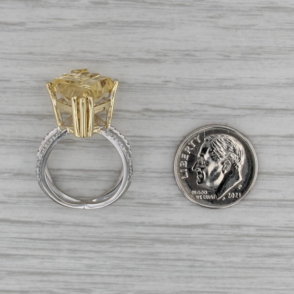 0.24ctw Diamond Cocktail Ring 18k Gold Palladium Size 5.25