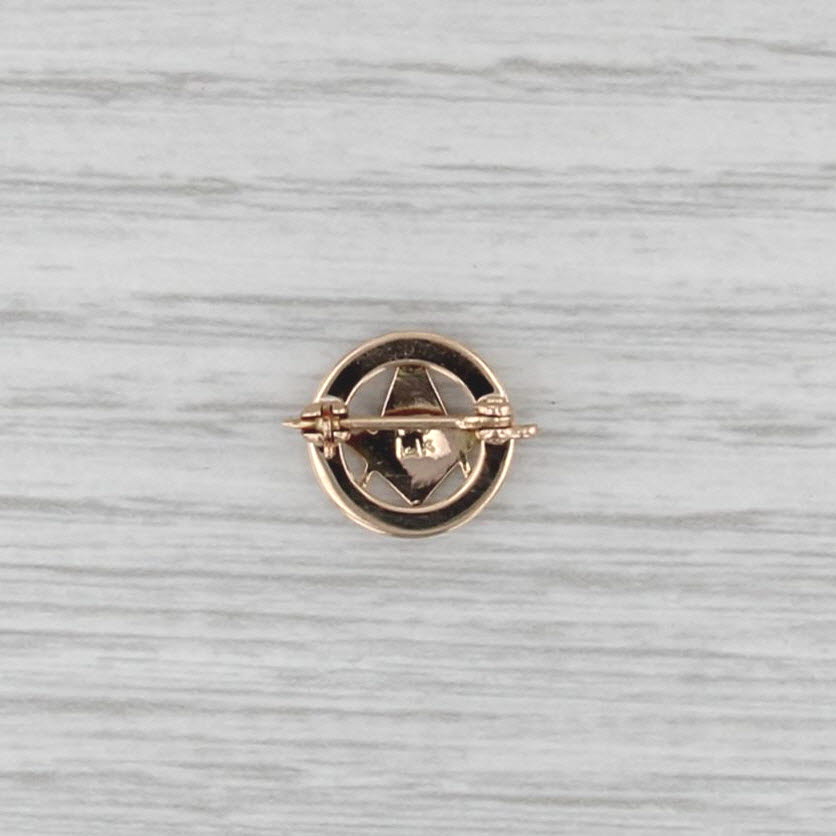 Vintage Masonic Lapel Pin 14k Gold Enamel Blue Lodge Square Compass