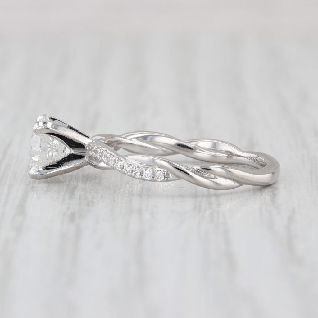 1.11ctw VS1 Round Diamond Engagement Ring Platinum Size 6 IGI Card