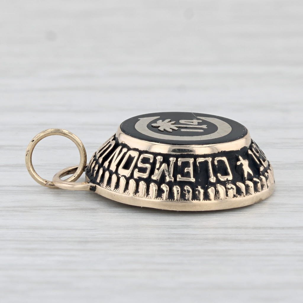 Light Gray Clemson University Pendant 10k Yellow Gold School Keepsake Charm