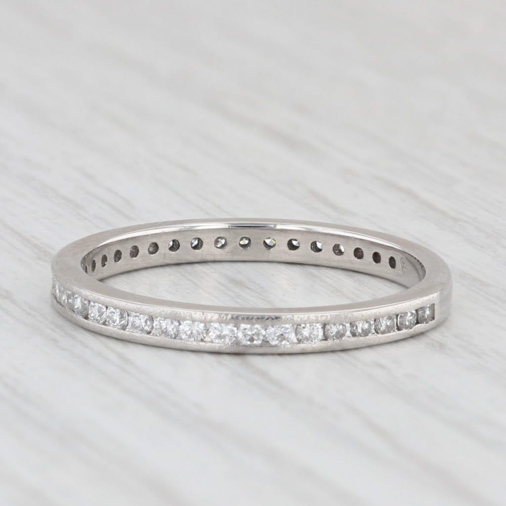 Light Gray 0.36ctw Diamond Wedding Band 900 Platinum Stackable Ring