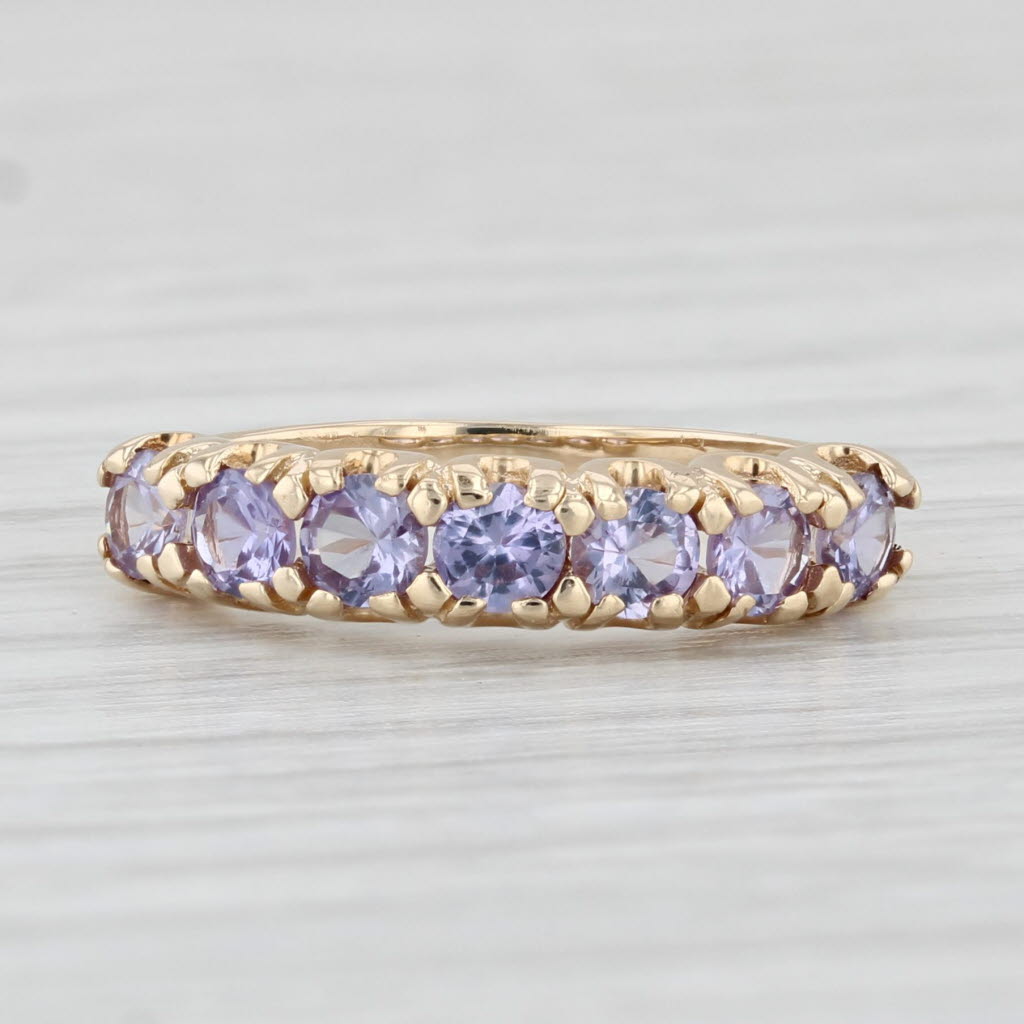 Light Gray 0.85ctw Color Change Lab Created Sapphire Ring 10k Yellow Gold Size 4.75