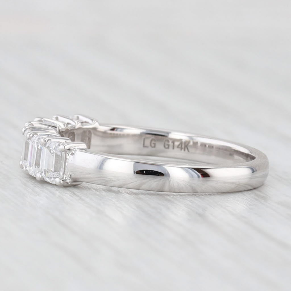 Light Gray New 0.89ctw Lab Grown Diamond Wedding Band 14k White Gold Stackable Ring Sz 6.25