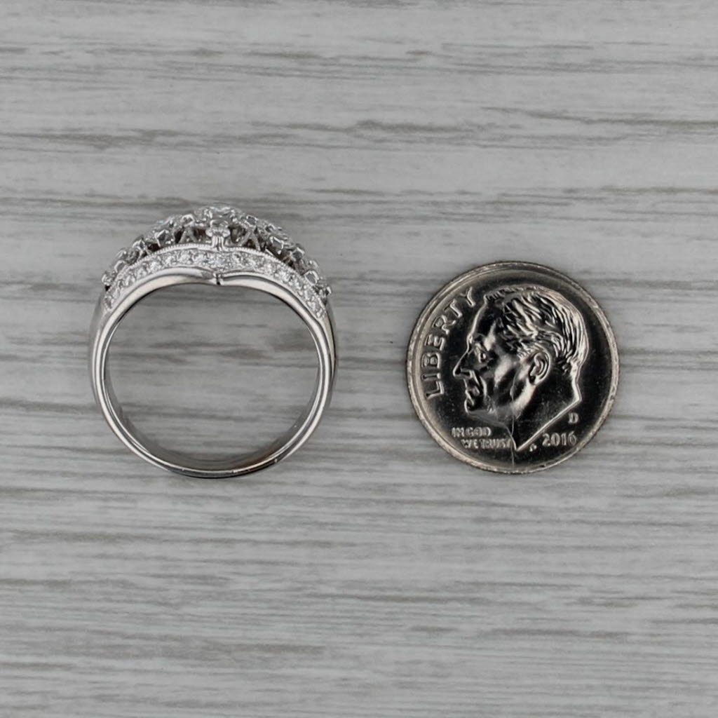 Hearts on Fire 0.69ctw Diamond Openwork Ring 18k White Gold Size 7