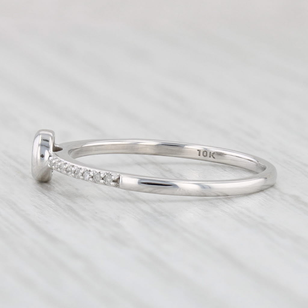 Light Gray Diamond Ring 10k White Gold Size 7 Stackable Engagement Style