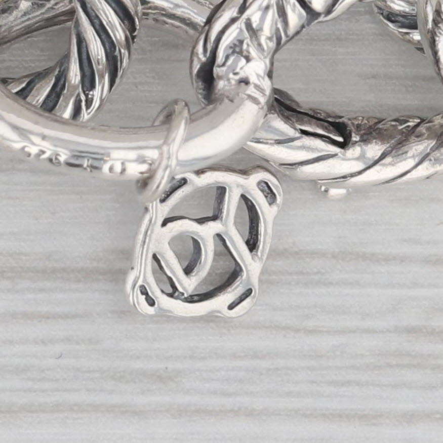 Gray David Yurman Oval Cable Link Bracelet Sterling Silver 7" 11.5mm DY Charm