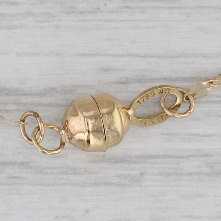 Gray New Gucci Chain Necklace 14k Yellow Gold 17.5" 1.4mm Magnetic Clasp