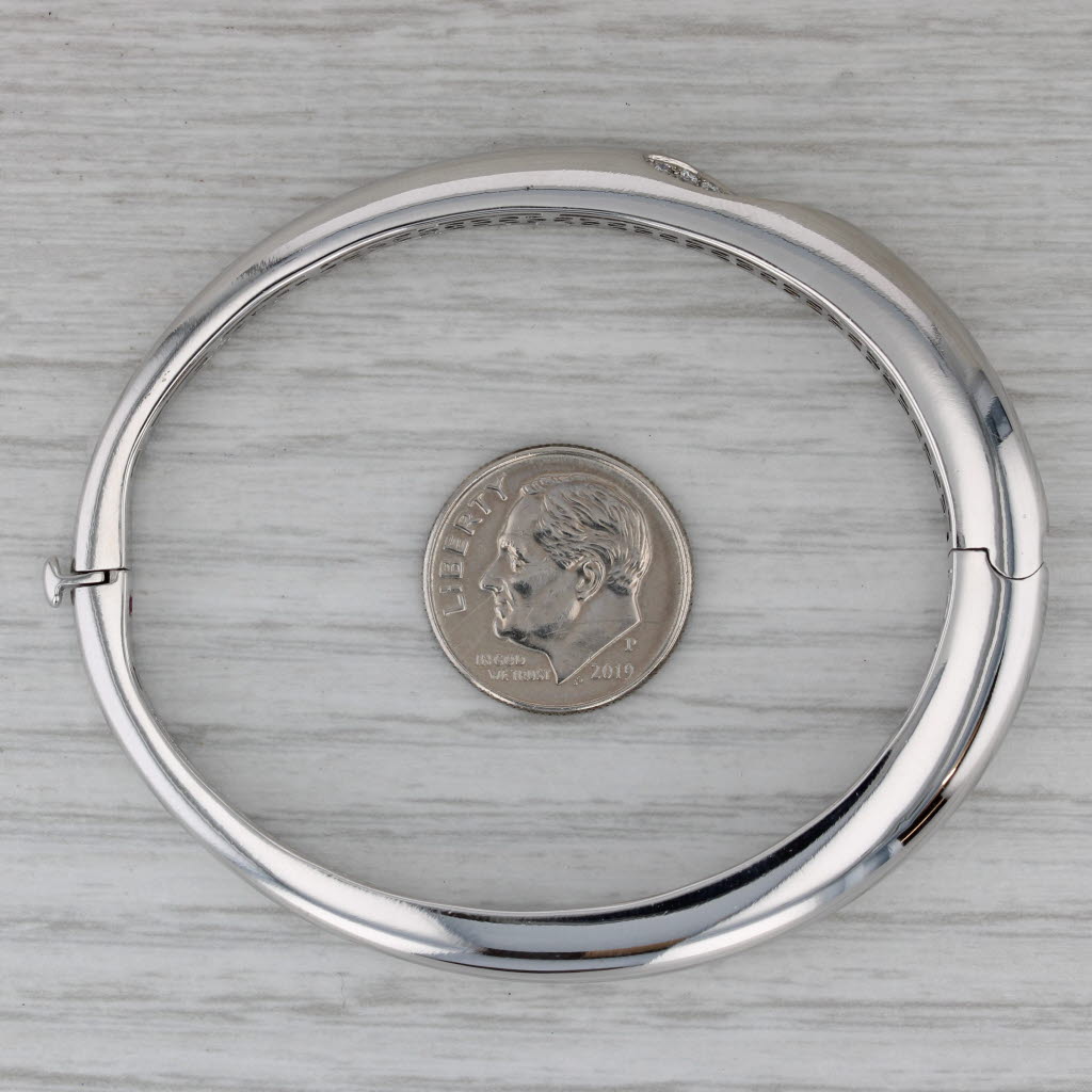 Dark Gray Roberto Coin 0.33ctw Diamond Capri Bangle Bracelet 18k White Gold 6