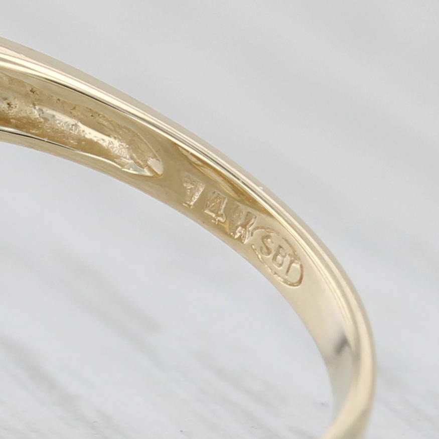 Light Gray 0.15ctw Diamond Bypass Ring 14k Yellow Gold Size 8