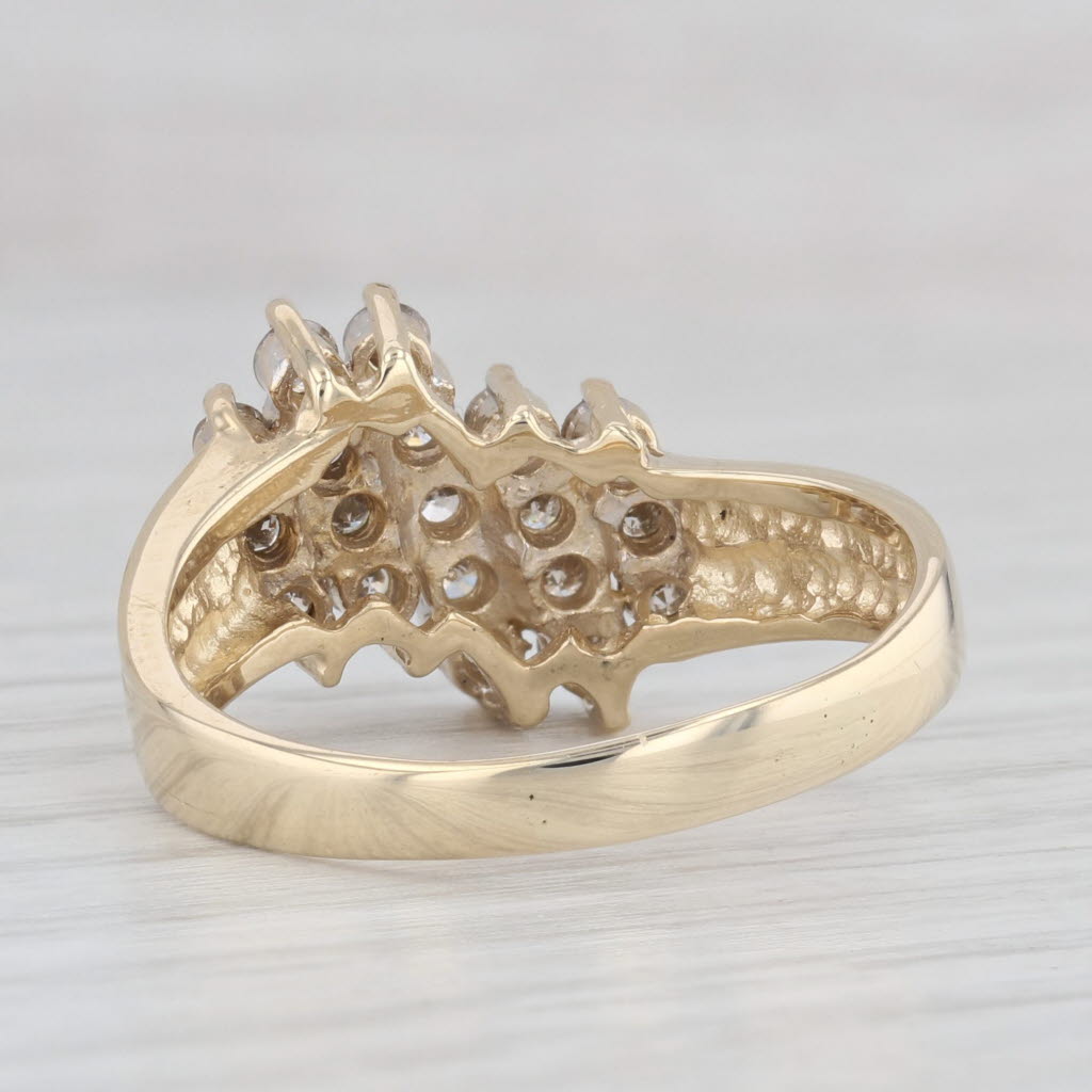 Light Gray 0.75ctw Diamond Cluster Ring 14k Yellow Gold Size 10