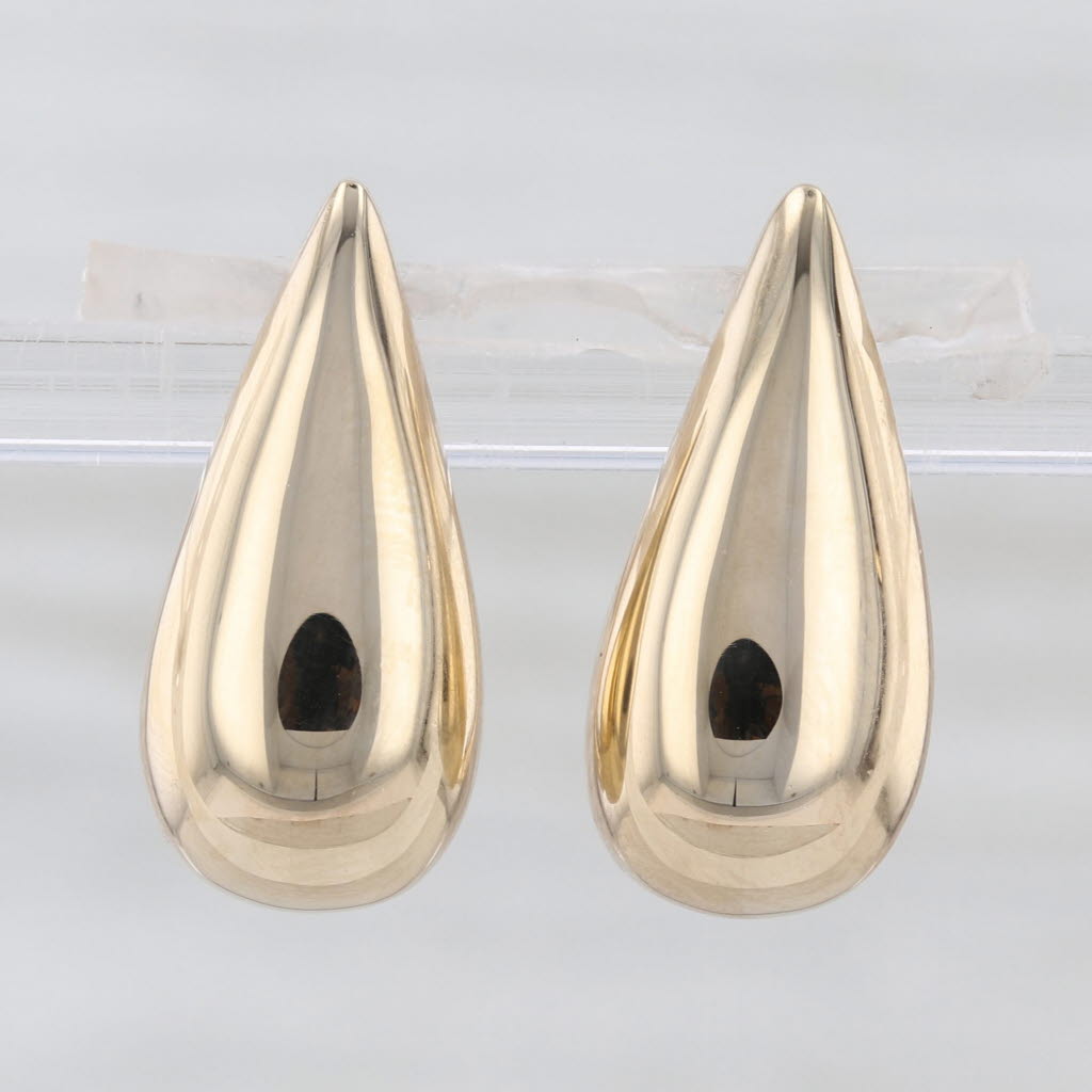 Teardrop Drop Earrings 14k Yellow Gold Lever Backs