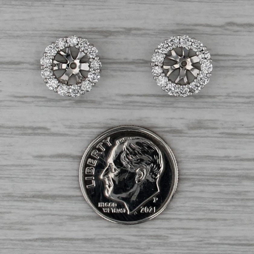 0.75ctw Diamond Earring Enhancers 14k White Gold for Stud Earrings