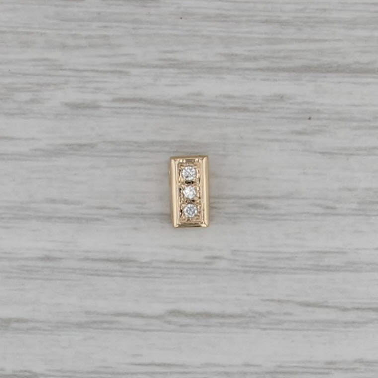 Diamond Small Spacer Slide Bracelet Charm 14k Yellow Gold Vintage Joshua