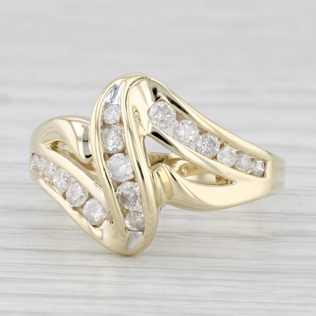 Light Gray 0.38ctw Diamond Zig Zag Ring 10k Yellow Gold Size 6.75