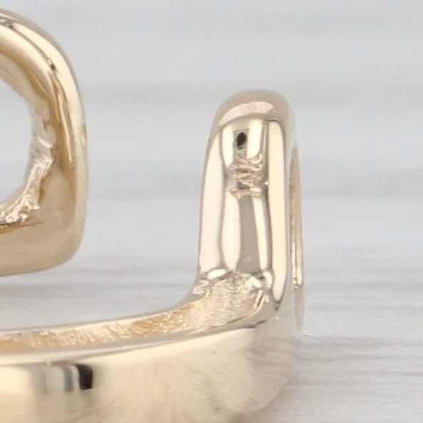 Diamond Horseshoe Pendant 14k Yellow Gold Small Floating Drop