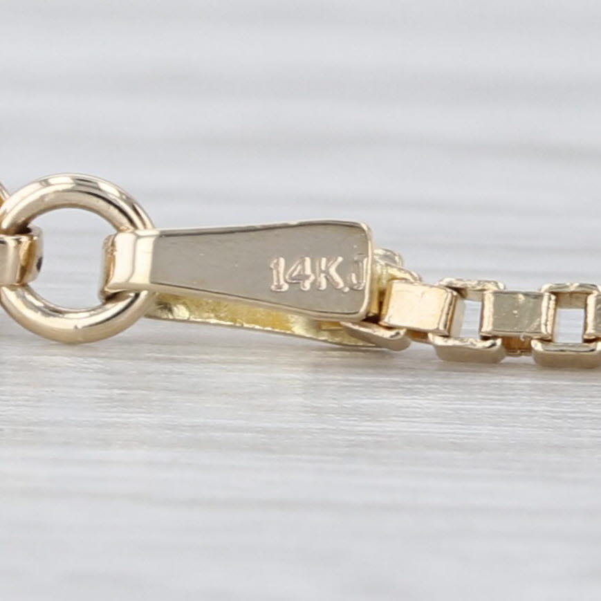 22.75" 1.5mm Box Chain Necklace 14k Yellow Gold