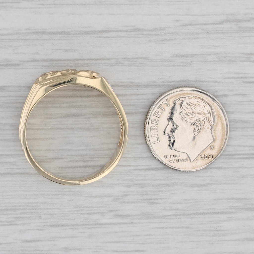 Gray DAD Ring 10k Yellow Gold Size 10 Diamond Accents Gift Keepsake