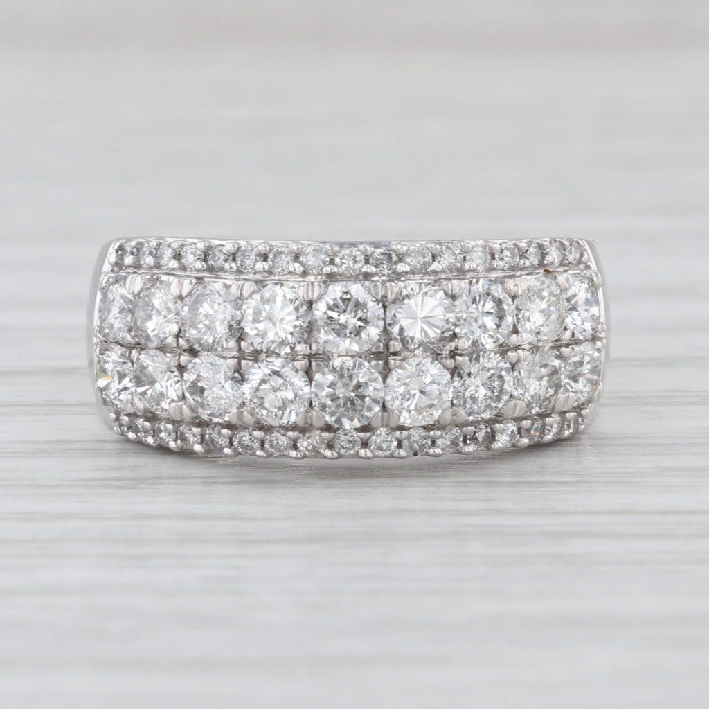 1.82ctw Diamond Ring 10k White Gold Size 7 Wedding Anniversary Band