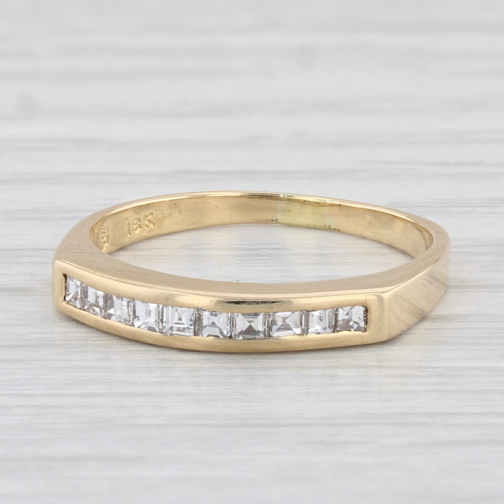 Light Gray 0.50ctw Diamond Wedding Band 18k Yellow Gold Size 7.5 Stackable Channel Set