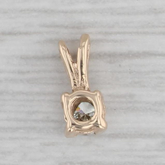 Gray Small Diamond Solitaire Pendant 14k Yellow Gold