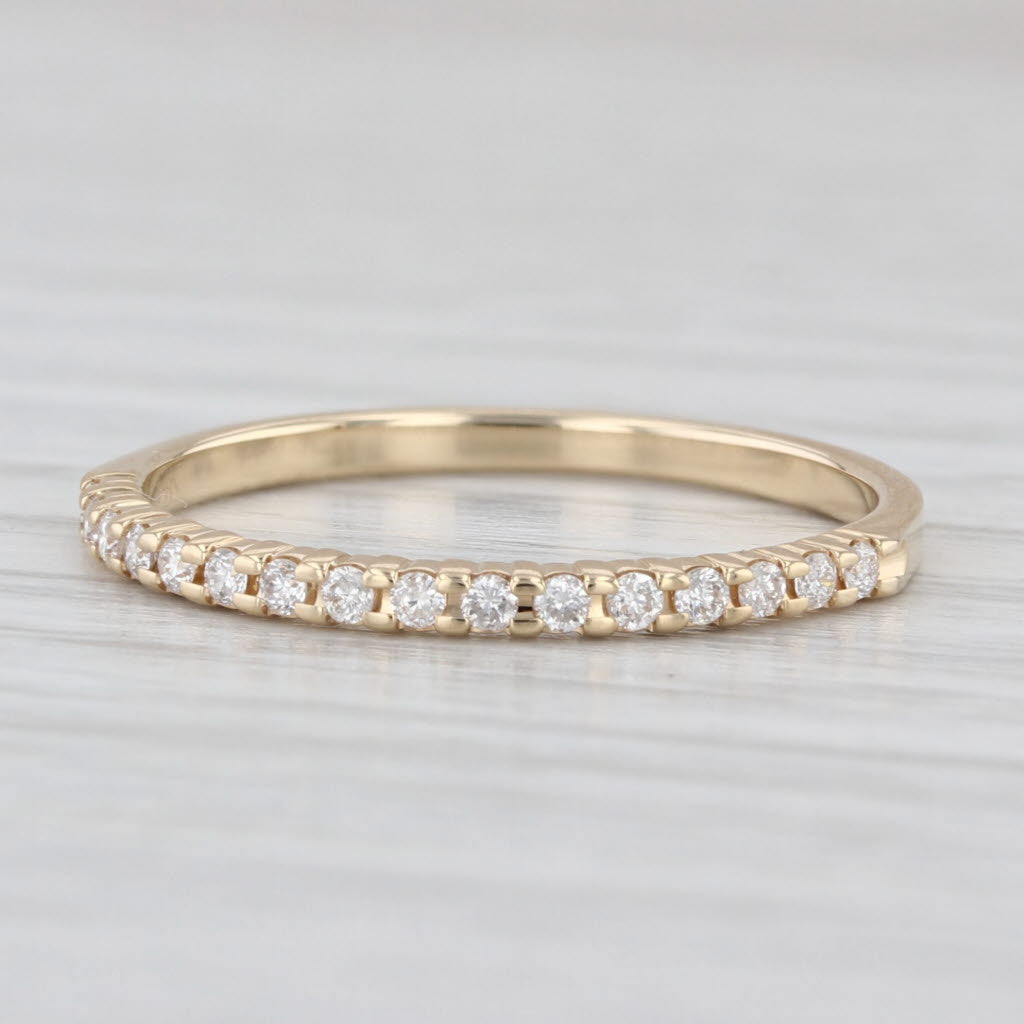 0.10ctw Diamond Stackable Band 14k Yellow Gold Size 7 Wedding Ring