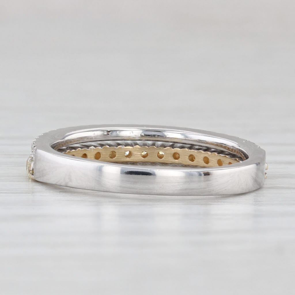 Light Gray 0.37ctw Diamond Wedding Band 14k White Yellow Gold Size 5.25 Stackable