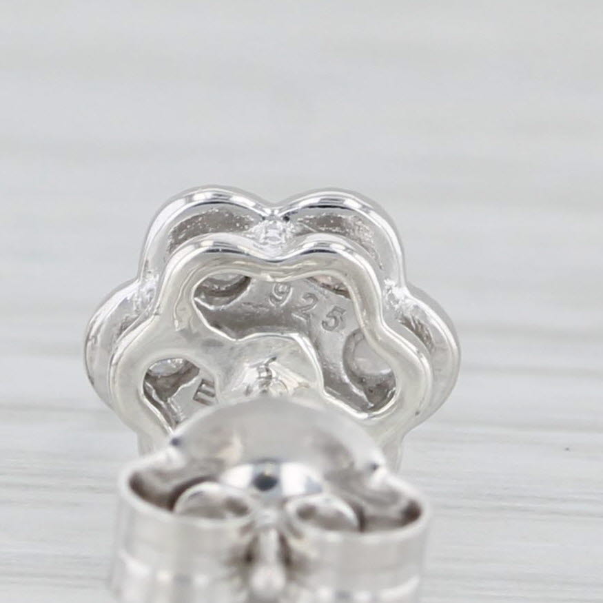Light Gray Effy Diamond Flower Bouquet Stud Earrings Sterling Silver