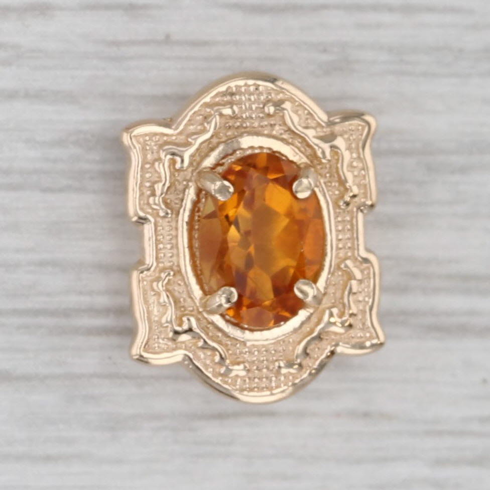 Gray 0.74ct Citrine Solitaire Slide Bracelet Charm 14k Yellow Gold Richard Glatter