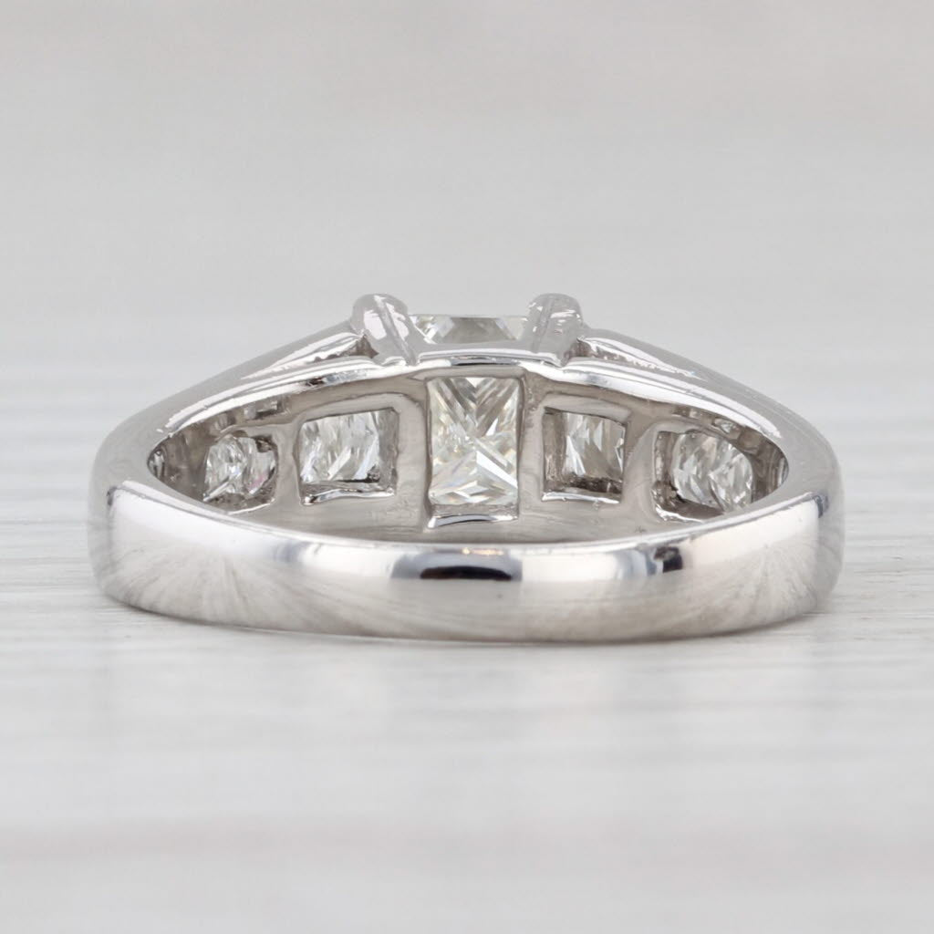 2ctw Diamond Engagement Ring Platinum Cathedral Band Size 6.75 GIA