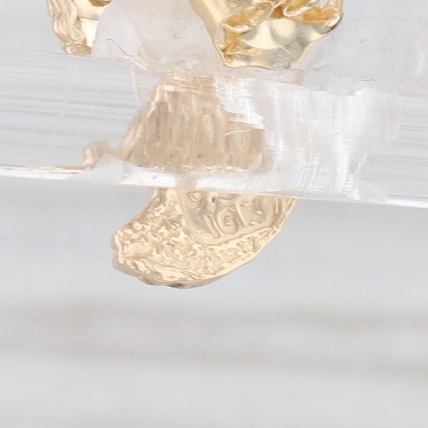 Light Gray Coleman Co Black Hills Gold Guardian Angel Stud Earrings 10k Yellow Rose Green