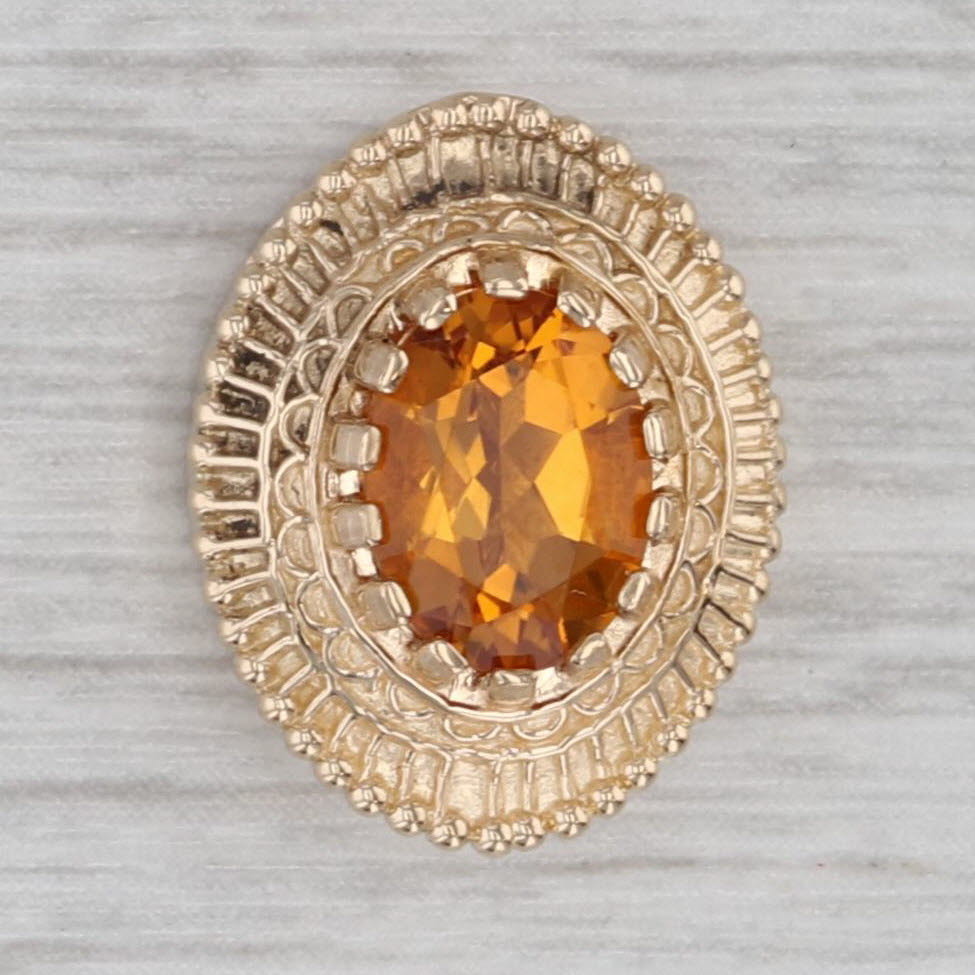 Gray 1.20ct Citrine Solitaire Slide Bracelet Charm 14k Yellow Gold Richard Glatter