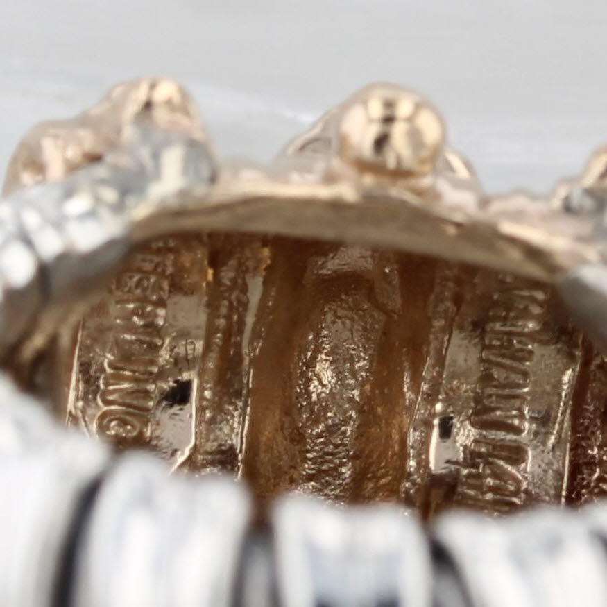 Light Gray Alwand Vahan 2-Toned Statement Ring 14k Yellow Gold Sterling Silver Size 5.5