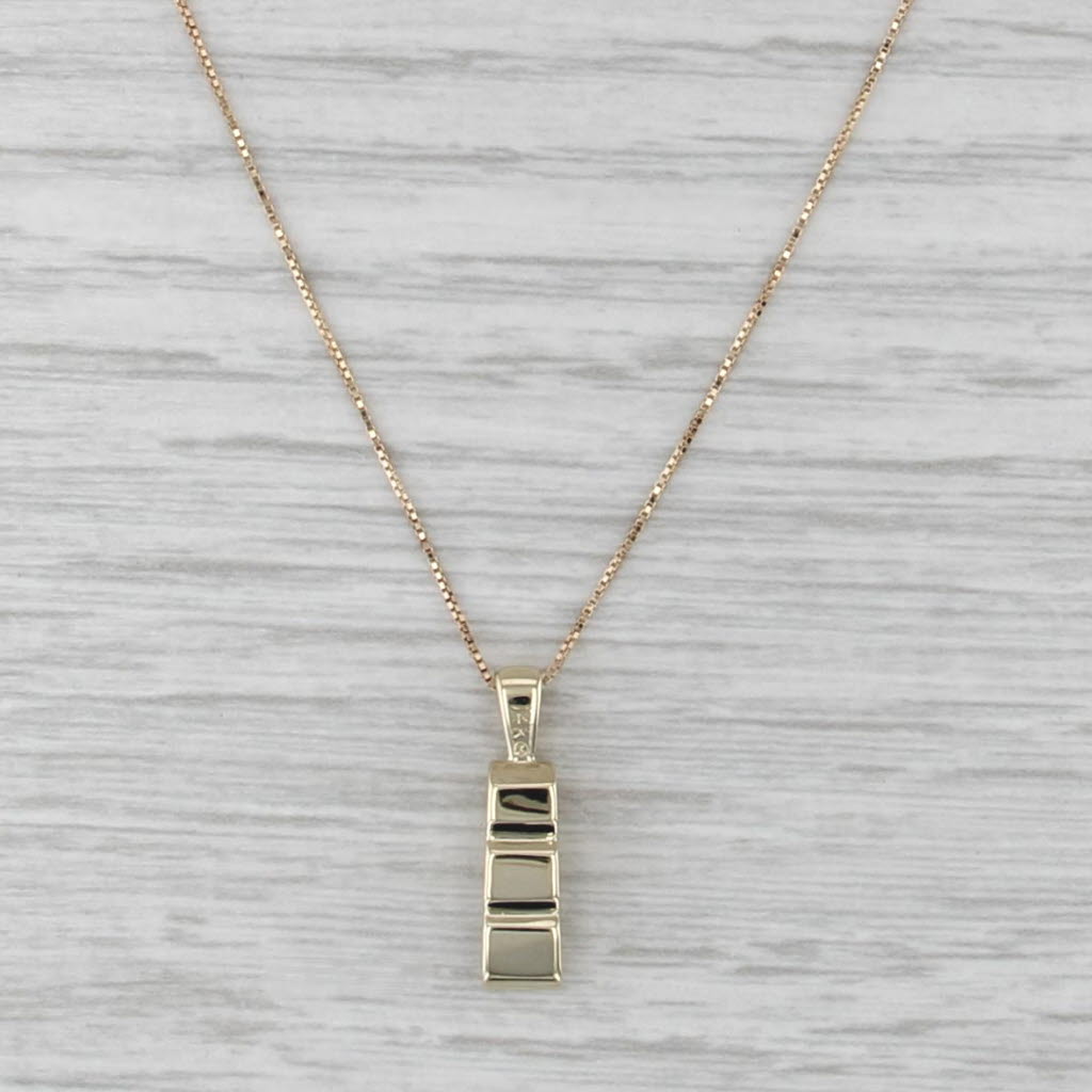 0.42ctw Diamond 3-Stone Journey Pendant Necklace 14k Gold 18.25" Box Chain