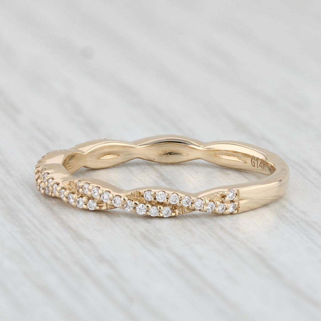 Light Gray New 0.15ctw Stackable Diamond Ring 14k Yellow Gold Wedding Band Size 6.25