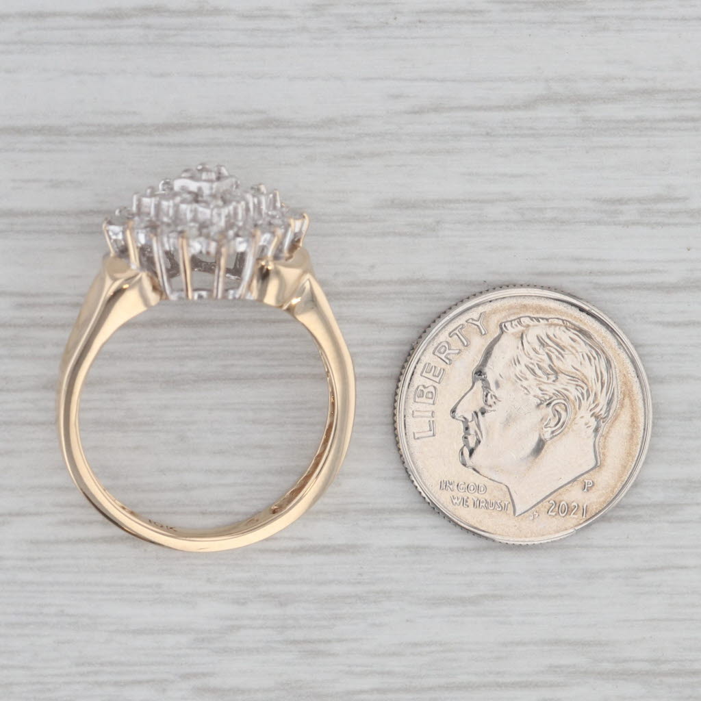 Gray 0.17ctw Diamond Engagement Ring 10k Yellow Gold Size 7.25