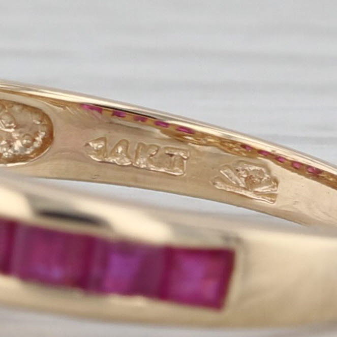 1ctw Ruby Diamond X Ring 14k Yellow Gold Size 6.75