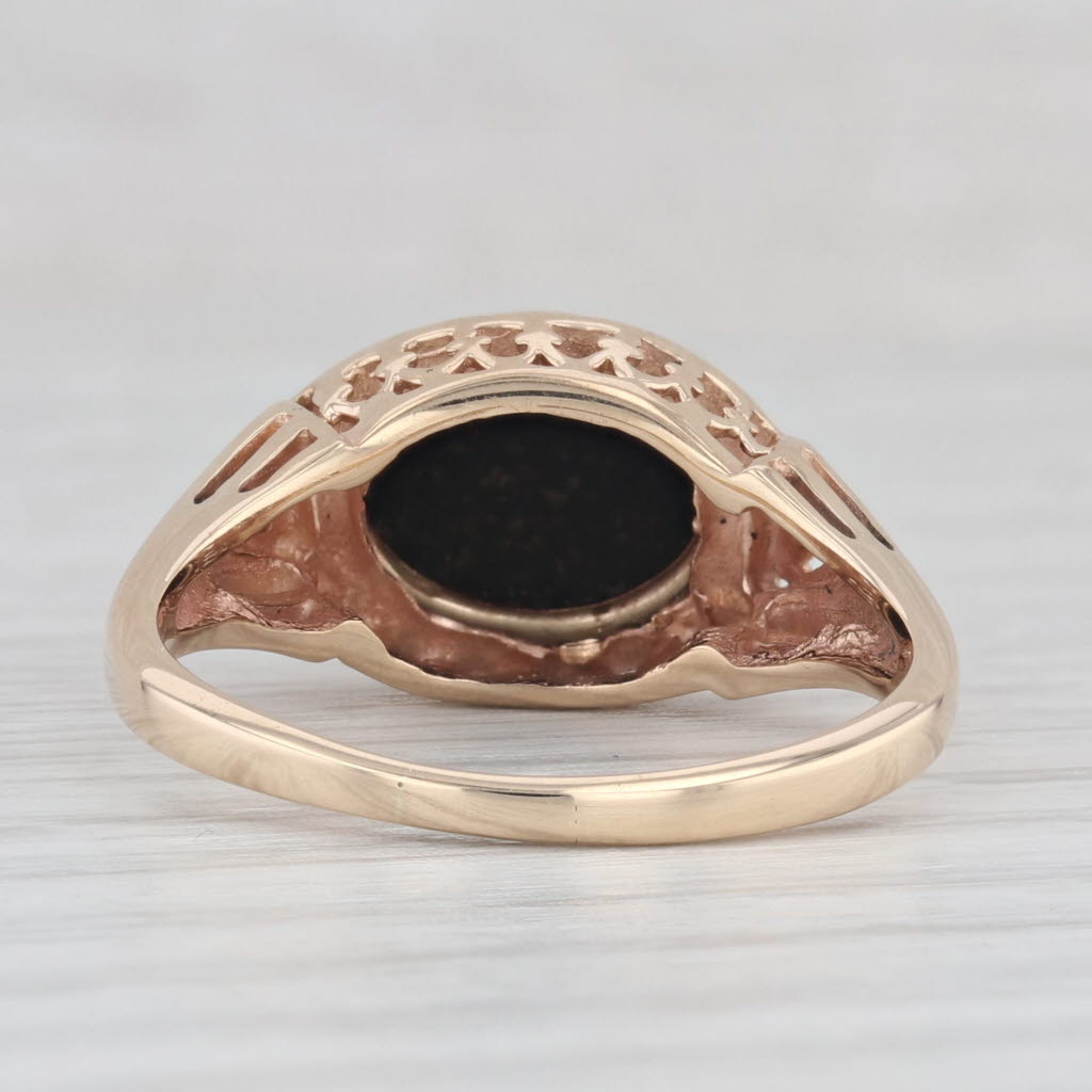 Light Gray Vintage Church & Co Colorful Opal Triplet Solitaire Ring 14k Yellow Gold Size 8