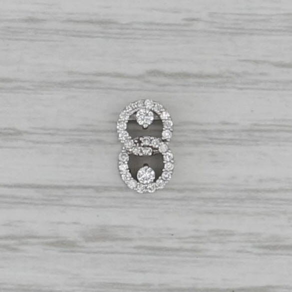 Small 0.20ctw Diamond Interlocking Circles Pendant 14k White Gold