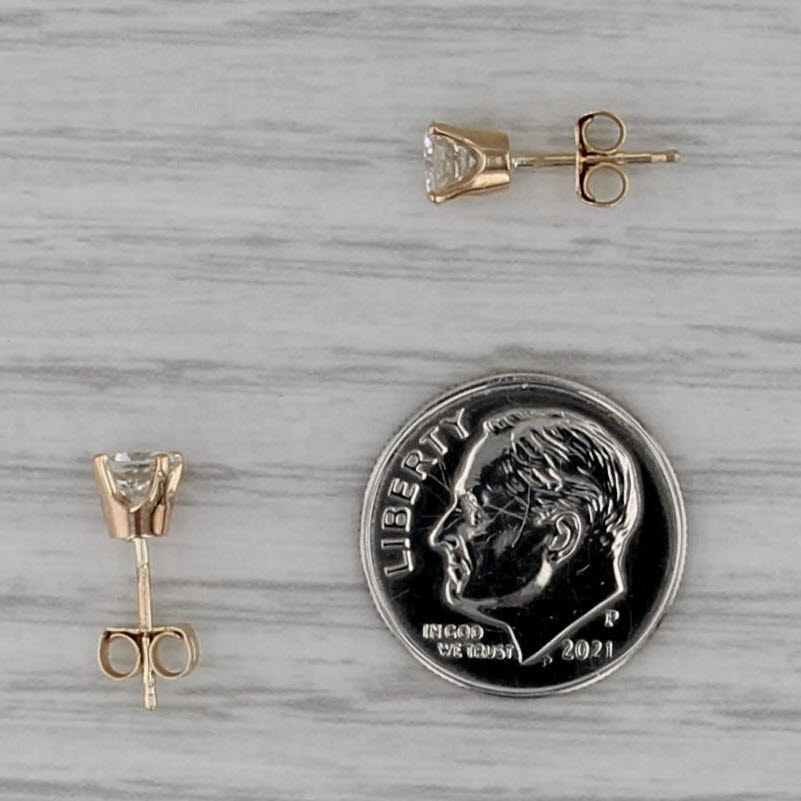 1ctw Round Diamond Solitaire Stud Earrings 10k Yellow Gold Studs