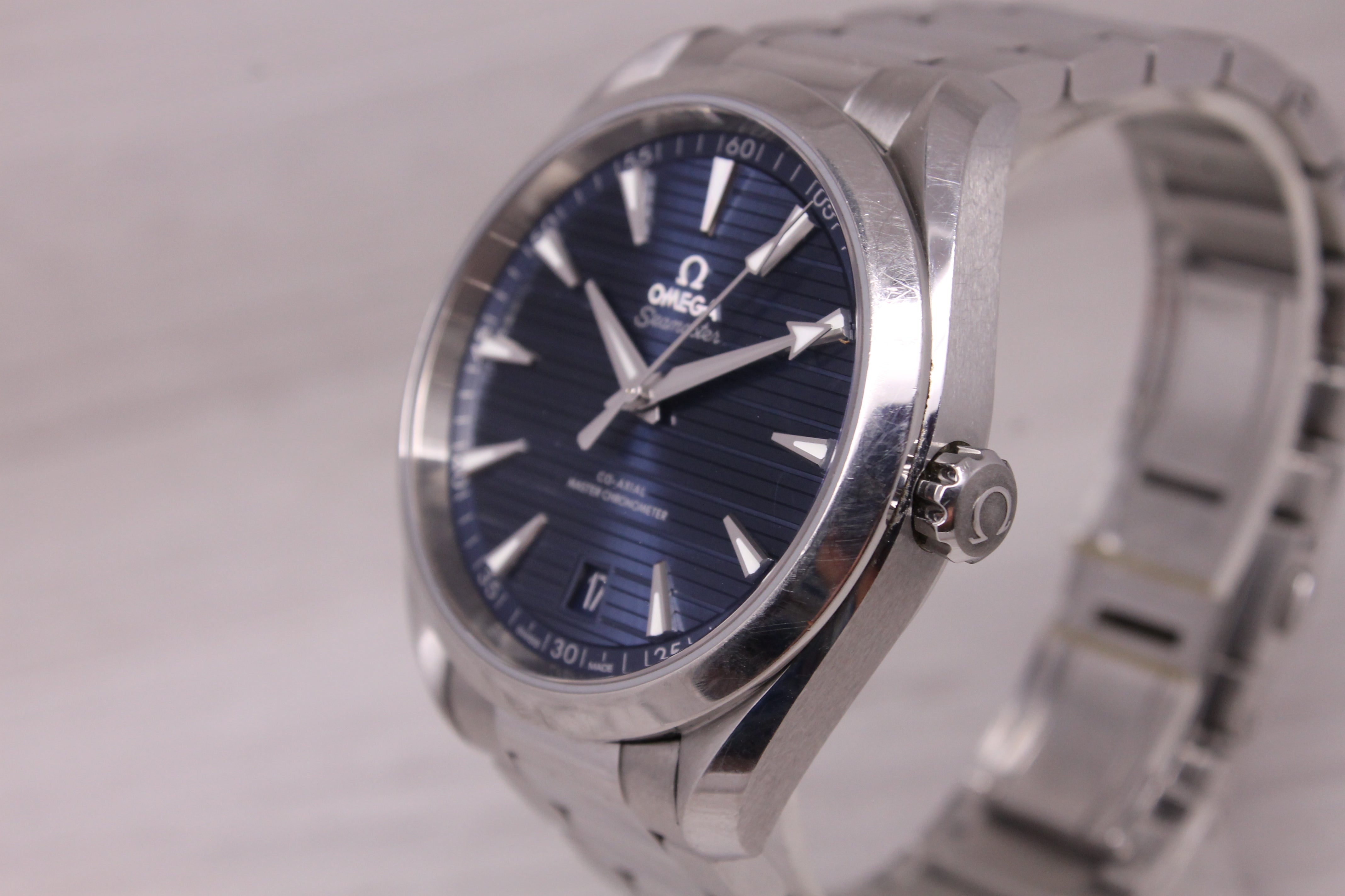 Omega Seamaster Aqua Terra Mens 41mm Steel Automatic Watch w Box Cards Full Set