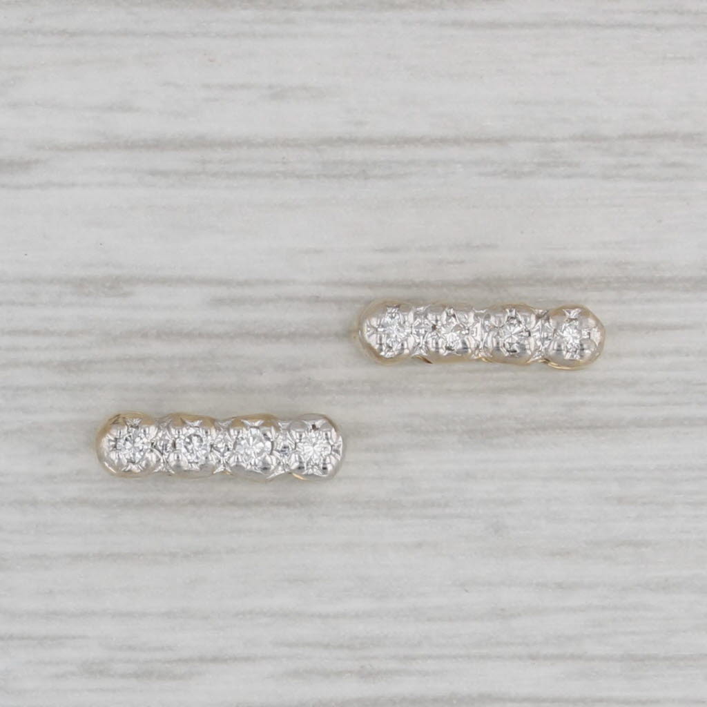 Gray Diamond Slide Bracelet Spacer Charms 14k Yellow Gold Set of 2 DMS