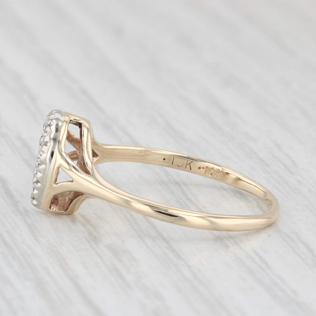Light Gray Diamond Horseshoe Ring 10k Yellow Gold Size 8.25 Western Luck