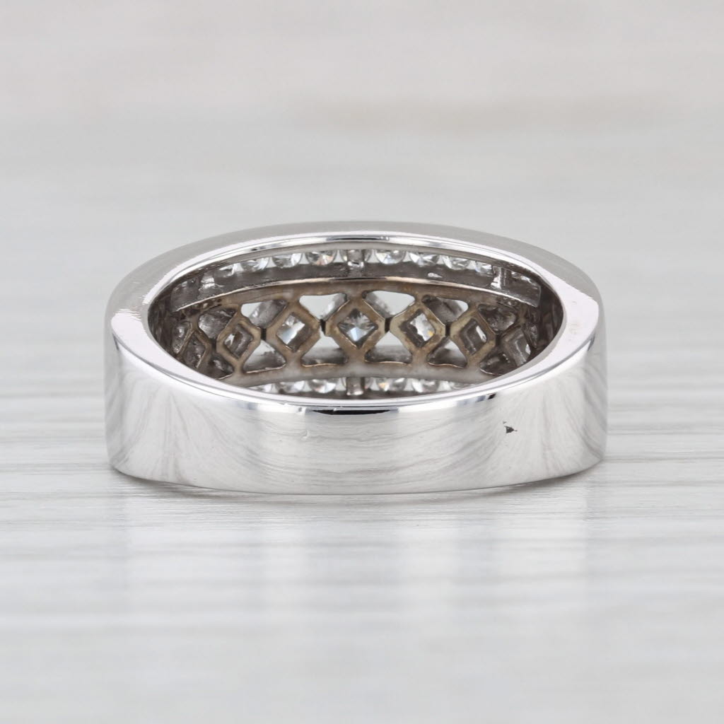 0.91ctw Diamond Ring 14k White Gold Size 7 Wedding Anniversary Band