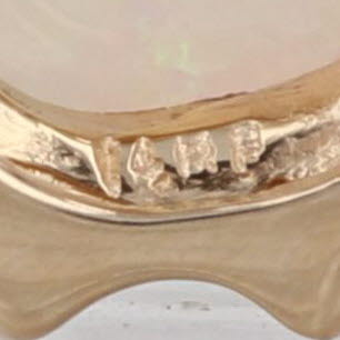 Opal Diamond Halo Pendant 14k Yellow Gold Small Drop