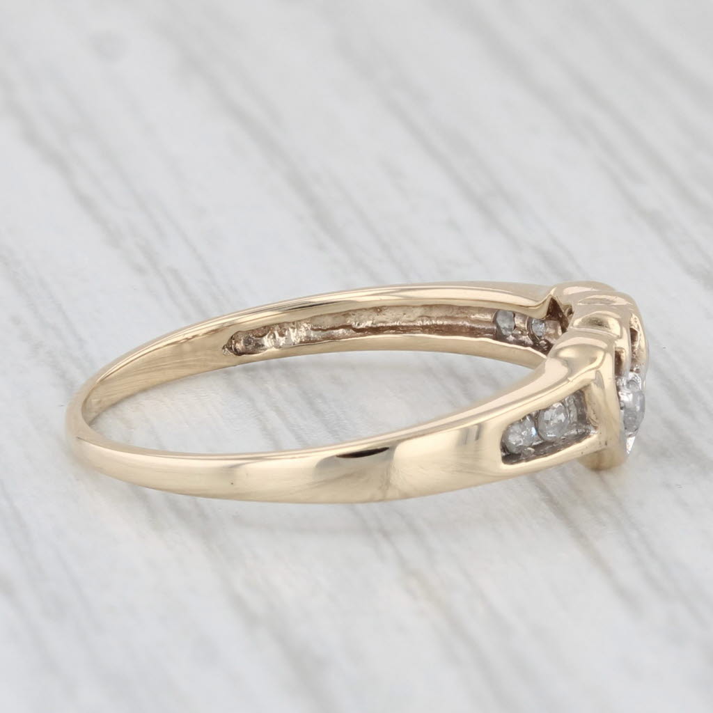 Light Gray Diamond Interlocking Hearts Ring 10k Yellow Gold Size 5 Anniversary Promise