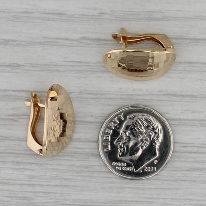 Hammered Drop Earrings 18k Yellow Gold Lever Backs